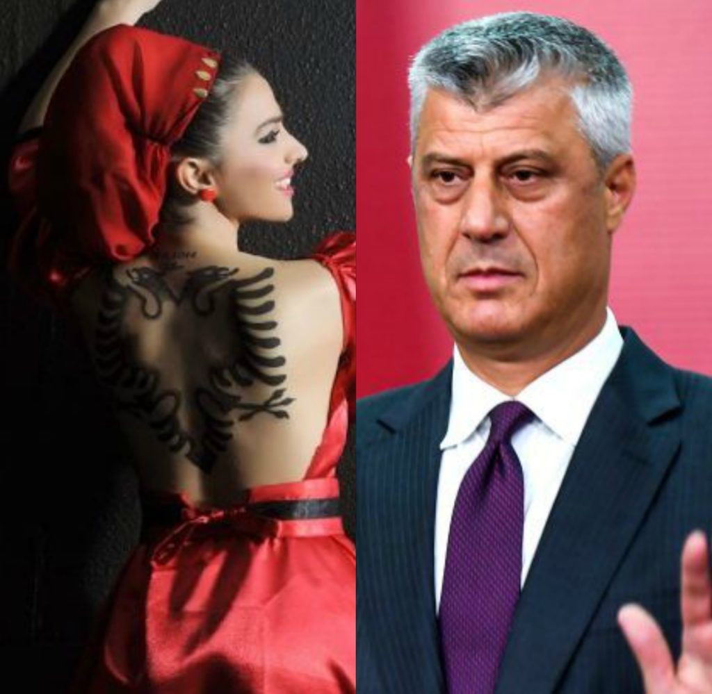 Modelja shqiptare bën tatuazh në trup portretin e Hashim Thaçit!
