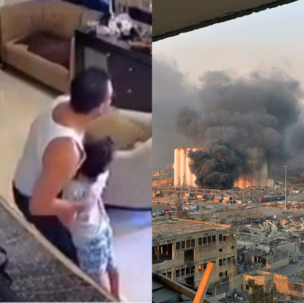 Babai fsheh fëmijën poshtë tavolinës, prifti tmerrohet gjatë meshës! Videot prekëse në momentin e shpërthimit në Bejrut!