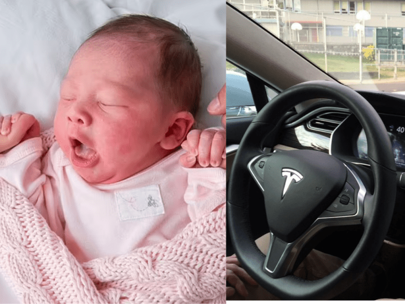 Një mrekulli! Pasi ngecën në trafik, gruaja sjell në jetë bebin brenda Tesla-s