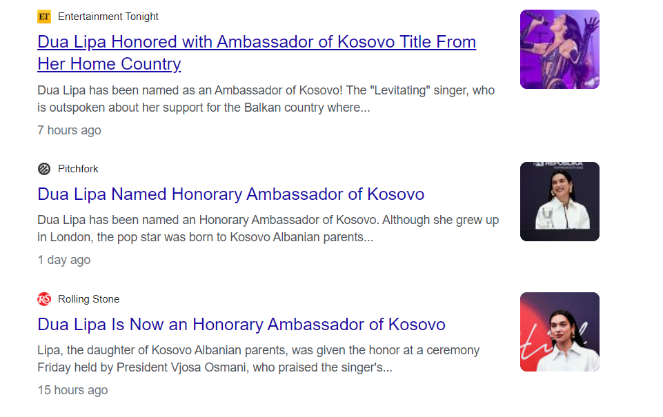 Ç’po shkruhet? Titulli i rëndësishëm që Dua Lipa mori në Kosovë po bën jehonë në mediat e huaja!