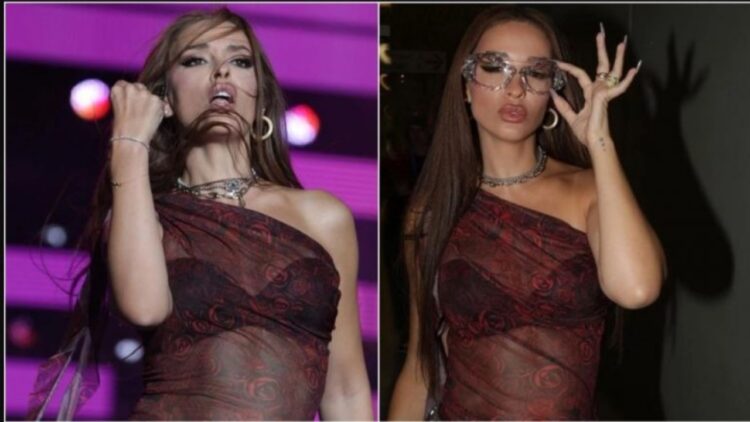 Fustan ‘tyl’ pas trupit/ Eleni Foureira ‘çmend’ fansat me veshjen e fundit