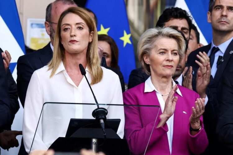 Momenti kur Von der Leyen dhe Metsola fshihen në një strehë në Izrael