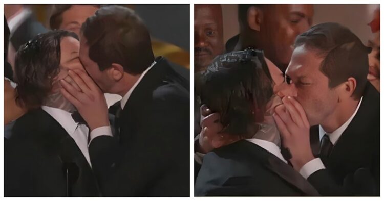 Momenti epik në ‘Emmy Award’, dy aktorët puthen në buzë në mes të skenës