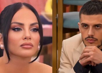 Momente romantike/ Sara dhe Bardhi puthje dhe përqafime në pishinë