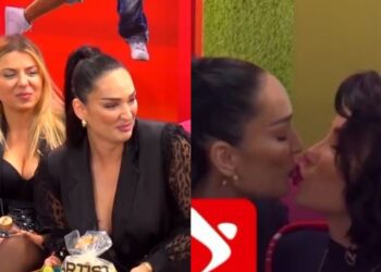 ‘Trego emrin e të dashurit të fundit’/ Erjola Doçi puth Roza Latin në buzë