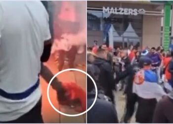 EURO 2024/ Video virale, serbët djegin flamurin shqiptar