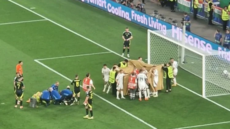 Panik në ndeshjen Skoci-Hungari, lojtari hungarez bie në tokë pa ndjenja