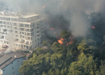 Del jashtë kontrollit zjarri në Shëngjin,banorët vrapojnë mes lotëve për të shpëtuar
