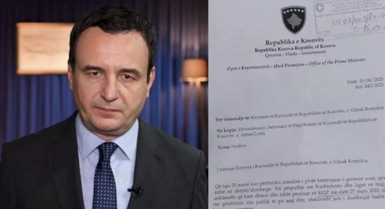 Albin Kurti jep dorëheqjen nga posti i kryeministrit