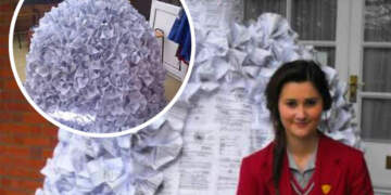 Fustani i martesës nga 1500 fletë letrash divorci