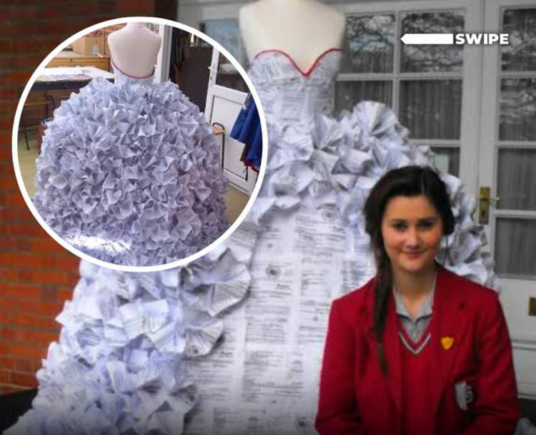 Fustani i martesës nga 1500 fletë letrash divorci