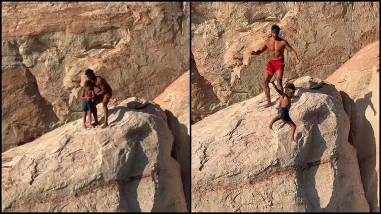 Skandal në rrjet: YouTuberi amerikan hedh të birin 7-vjeçar nga një shkëmb