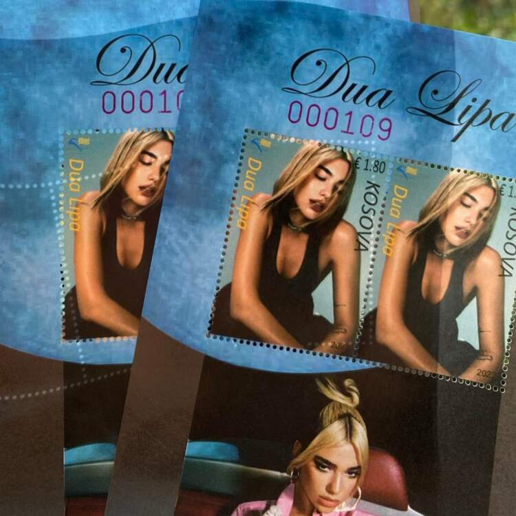 Kur arti bëhet identitet! Dua Lipa në pullat postare të Kosovës