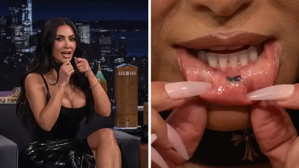 Kim Kardashian thyen rregullin personal: bën një tatuazh të fshehur në buzë