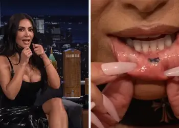 Kim Kardashian thyen rregullin personal: bën një tatuazh të fshehur në buzë
