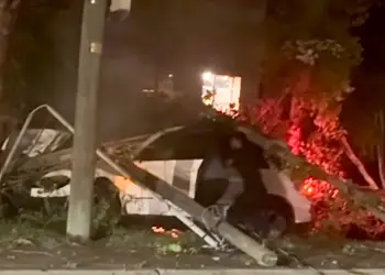 VIDEO/ Futbollisti amerikan shpëton shoferin nga zjarri në makinë në New York