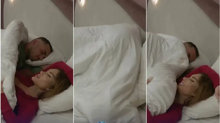 Momente të nxehta në BBVK 4: Eduard Kuçi dhe Bia Khalifa me gjeste të mbuluar me jorgan