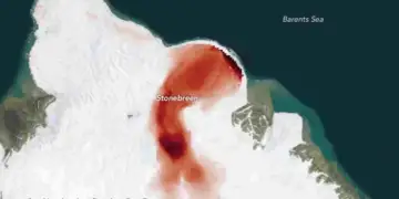 NASA zbulon një “zemër të kuqe” në një akullnajë të Norvegjisë