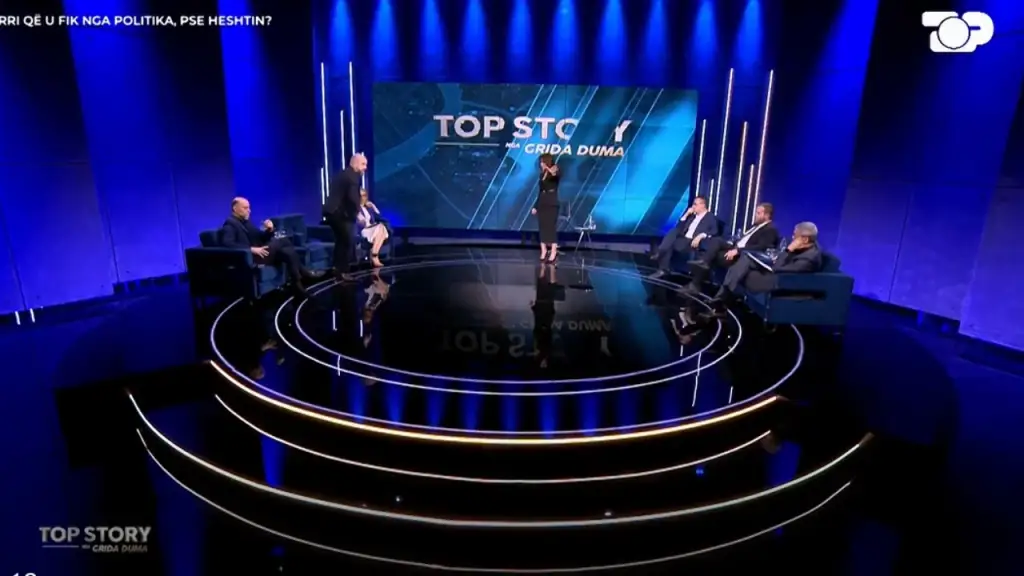 Debati live në emision, Grida Duma largon nga studio Alfred Lelën