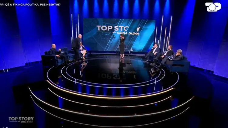 Debati live në emision, Grida Duma largon nga studio Alfred Lelën